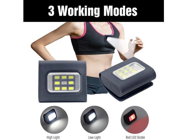 4 Pack Running Lights for Runners Rechargeable, LED Walking Lights for Night Safty, Clip on Flashlights for Camping, Hiking, Jogging, Dog Walking