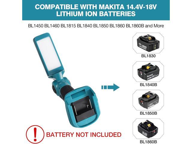 YEX-BUR 12W 1000LM LED Flashlight Work Light for Makita 18V Battery, Jobsite Handheld Spotlight Desk Lamp with 5V 2.1A USB Port, 90 Degree Pivoting...