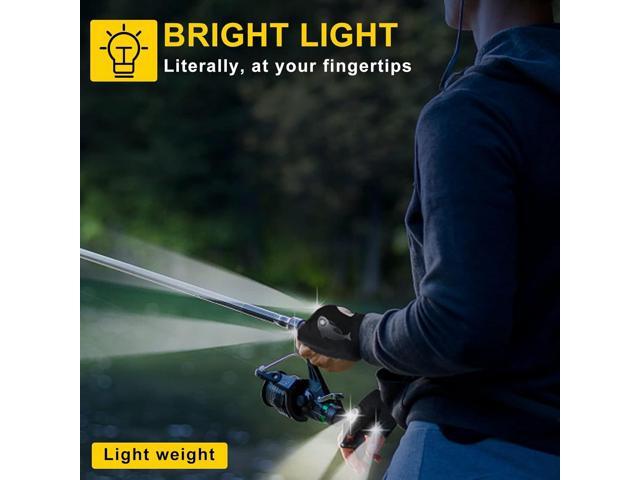 LED Rechargeable Flashlight Gloves, Gifts for Men, for Dad, Cool Stretchy Fingerless Light Gloves Gadget for Repairing Fishing Camping and Car...