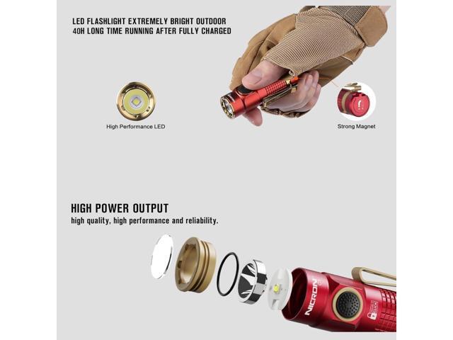 NICRON Mini Flashlight, 1200 lumens Rechargeable led flashlights high lumens with Clip on Flashlight, Tactical flashlights with Magnet, Waterproof...