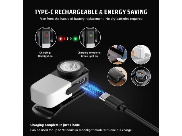 OOWOLF Magnetic Flashlight Rechargeable with Clip-on, Mini EDC Flashlight with Flood, Red Light and Flashing Light Mode, Waterproof Pocket Light...
