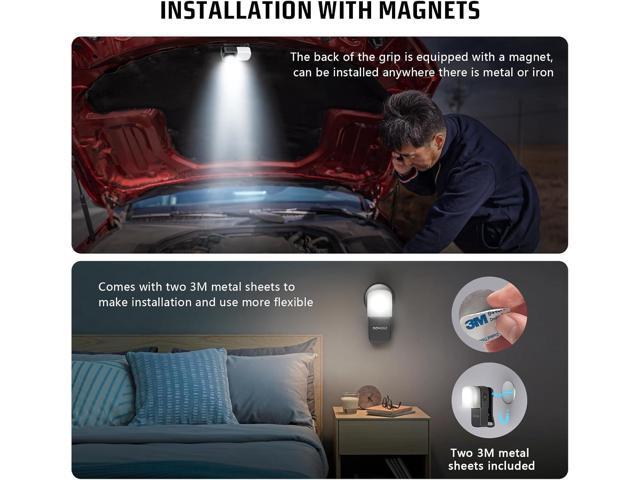 OOWOLF Magnetic Flashlight Rechargeable with Clip-on, Mini EDC Flashlight with Flood, Red Light and Flashing Light Mode, Waterproof Pocket Light...