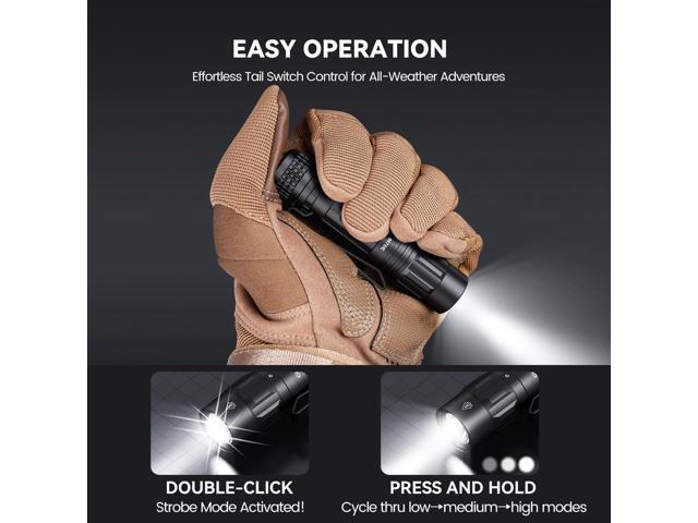 M70E Dual-Power Pocket Flashlight - 500LM Rechargeable EDC Light with Clip, 4 Modes for Camping & Everyday Carry