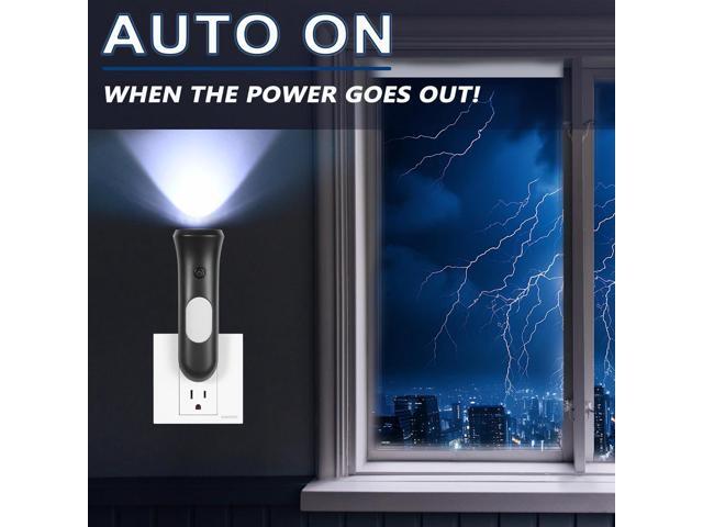 4 in 1 Emergency Lights for Home Power Failure, 3 Pcs Rechargeable LED Flashlight Plug in Wall, Automatic Turn-On Power Outage Night Light...