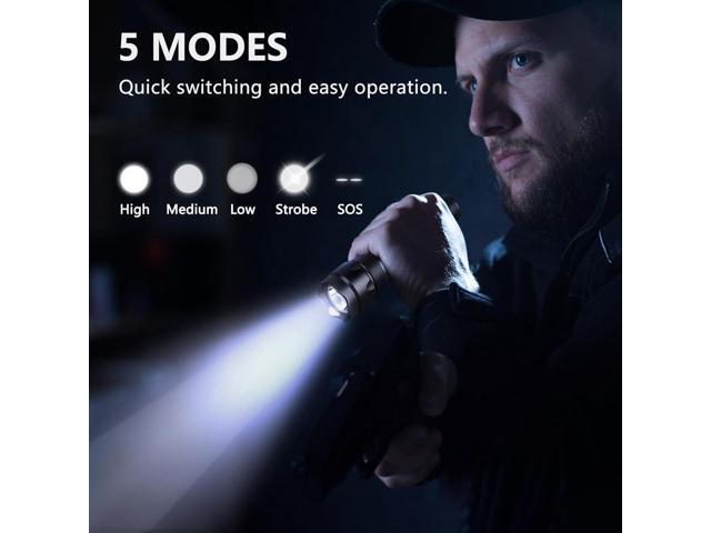 ULTRAFIRE Mini LED Flashlight 1000 Lumens 5 Modes Tactical Flashlight, Super Bright Small EDC Flashligh Portable Handheld Torch WF-502B (Battery...
