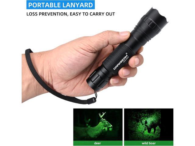 DARKBEAM Green Light Flashlight Tactical LED USB Rechargeable Zoomable Light Kit, Portable Mini Greenlight for Night Hunting, Observation, Fishing,...