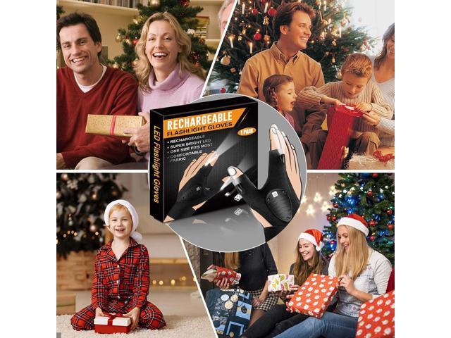 Rechargeable LED Flashlight Gloves Waterproof, Birthday Christmas Valentines Father's Day Gifts for Men Dad from Daughter Son, Cool Gadget Tool...