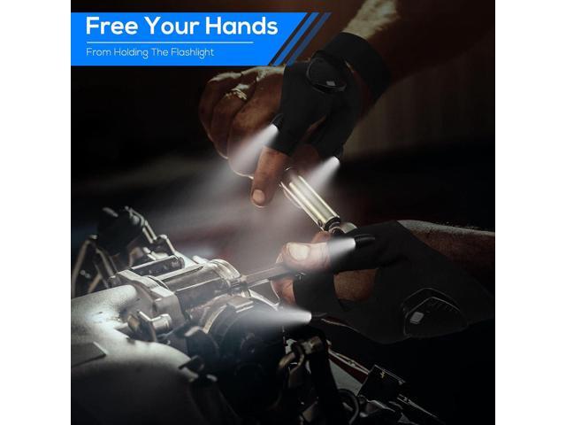 Rechargeable LED Flashlight Gloves Waterproof, Birthday Christmas Valentines Father's Day Gifts for Men Dad from Daughter Son, Cool Gadget Tool...