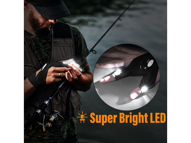 Gifts for Men Dad Boyfriend Husband Him Father's Day Birthday, LED Flashlight Gloves, Hands Free Finger Lights Cool Gadgets for Repairing Fishing...