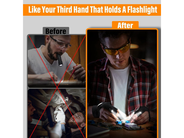 Gifts for Men Dad Boyfriend Husband Him Father's Day Birthday, LED Flashlight Gloves, Hands Free Finger Lights Cool Gadgets for Repairing Fishing...