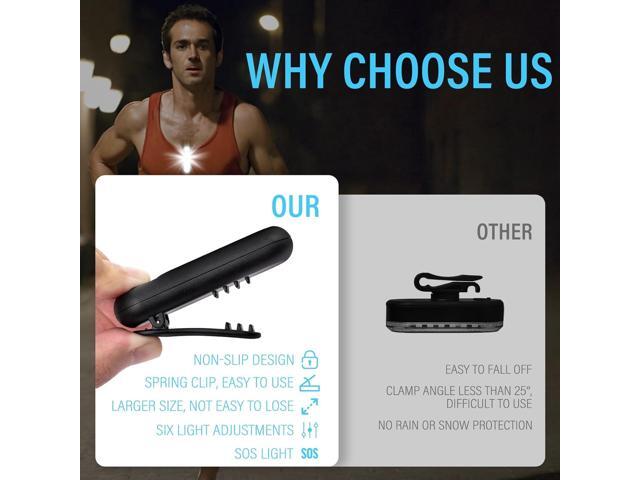 Running Lights for Runners, Rechargeable Clip On Flashlight for Runners Safety Light for Walking at Night, Portable Hands Free Flashlight for...