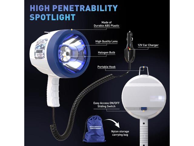 GOODSMANN Spotlight Outdoor Handheld 12v Spot Light 1200 Lumen spotlights with Cigarette Lighter for Boat Marine Glare-Free Bright Plug in...