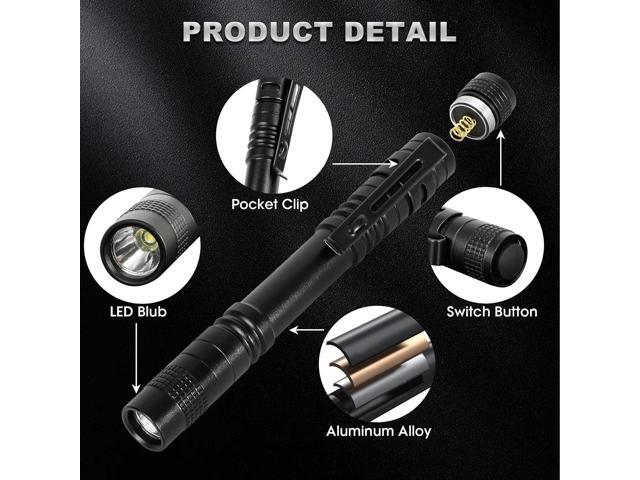 LED Pen Light Flashlight, Waterproof Mini Flashlights Pocket Flashlight with Clip, Bright Small Flashlights for for Inspection, Work, Emergency,...