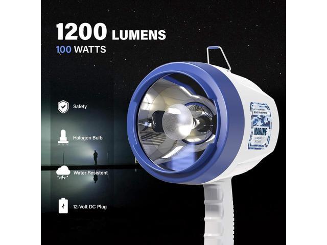 GOODSMANN Marine Spotlight Corded Handheld Corded Spot Lights for Boats 12 Volt DC Glare-Free Halogen Spotlight 9924-H202-01