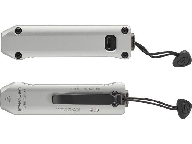 Streamlight 88819 Wedge XT 500-Lumen Slim Everyday Carry Flashlight, Includes USB-Cable and Pocket Lanyard, Silver