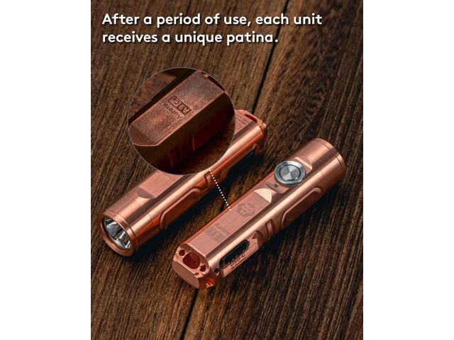 RovyVon Aurora A9 Pro G4 Copper Keychain Flashlights, Max 650 High Lumens Super Bright with EDC Pocket-Sized,USB C Rechargeable, Momentary On, Lock...