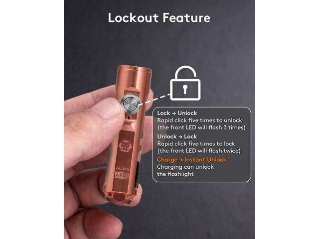 RovyVon Aurora A9 Pro G4 Copper Keychain Flashlights, Max 650 High Lumens Super Bright with EDC Pocket-Sized,USB C Rechargeable, Momentary On, Lock...