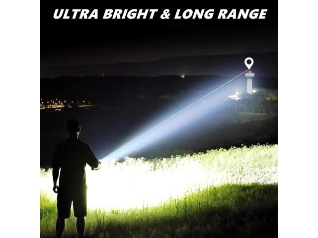 Rechargeable Flashlights High Lumens, 7 Mode Red Flashlight Rechargeable with Side Work Light, Super Bright Tactical Flashlight, High Powered...