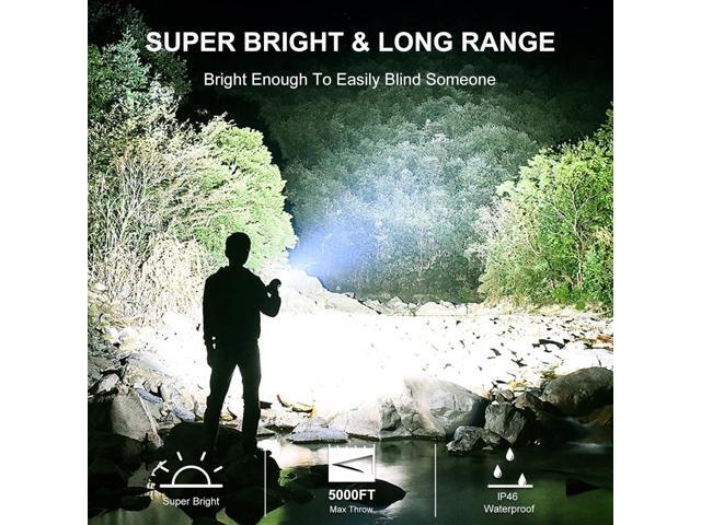 KEPEAK Rechargeable Flashlights, Super Bright Flash Lights, Powerful Flashlight &Memory Function, Flashlights High Lumens Battery Powered for...