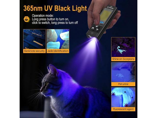 BORUIT U7 LED Small Powerful Flat EDC Flashlight with 365nm UV Black and RGB Light,USB C Rechargeable 1100L Pocket Flash Light with Clip,IP65...