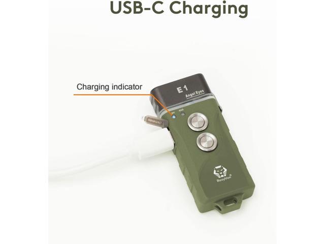 RovyVon Angel Eyes E1 Rechargeable EDC Flashlight USB C, 500 lumens High CRI Small Bright Keychain Flashlight Dual Power System Triple A Battery...