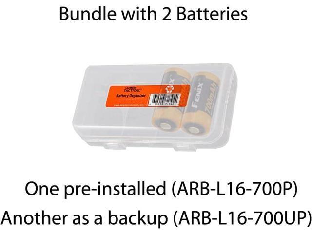 Fenix E18R V2.0 1200 Lumens EDC USB-C Rechargeable Flashlight with 2X ARB-L16 and a Lumentac Organizer