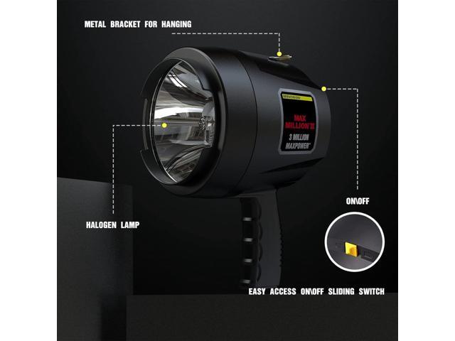 800-2301-0 Max Million III with 12V DC Charger Halogen Bulb Spotlight