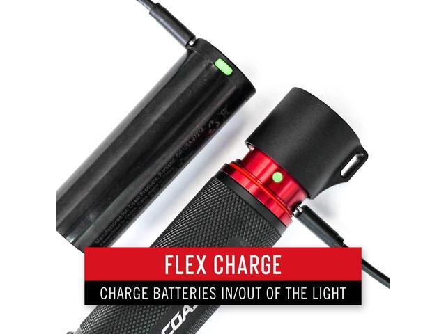 Coast HP7R 300 Lumen Rechargeable LED Flashlight with Slide Focus, Black