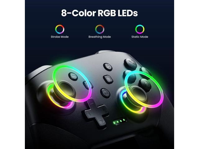VOYEE Switch Controller Wireless, Pro Controllers Compatible with Switch Lite/OLED/PC, One-Key Pairing Gamepad with 9-Color RGB LEDs 1000mAh...
