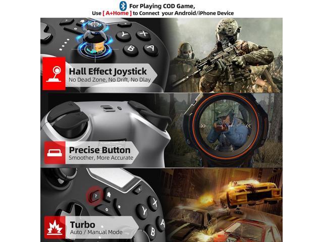 Bluetooth Controller for Switch/PC/iPhone/Android/Apple Arcade MFi Games/TV/Steam, Hall Effect Joysticks Wireless Game Controller Gamepad...