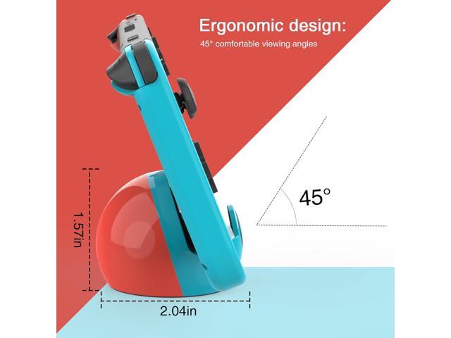 HEIYING Switch Charging Dock for Nintendo Switch/Lite/OLED,Portable Carrying Charging Station with Classic Colors Neon Blue & Neon Red