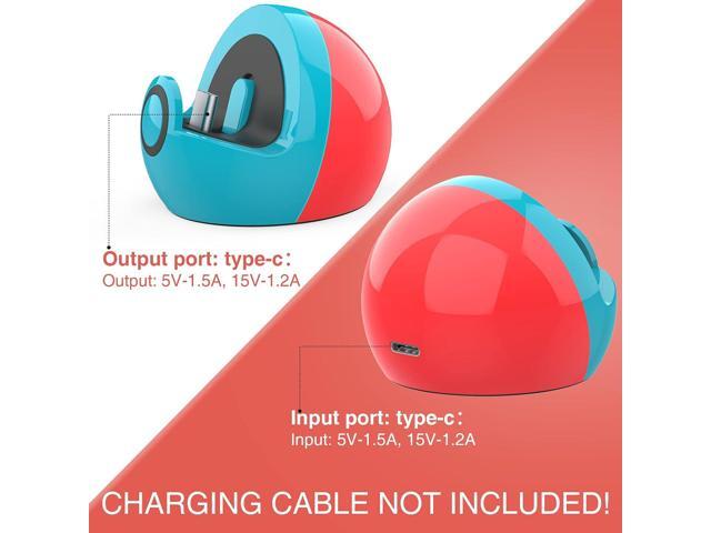 HEIYING Switch Charging Dock for Nintendo Switch/Lite/OLED,Portable Carrying Charging Station with Classic Colors Neon Blue & Neon Red