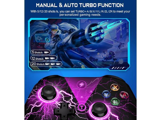Wireless Switch Pro Controller for Nintendo Switch Controller/Lite/OLED, LED Wired PC Game Joysticks-Wireless iOS/Android Remote, Nintendo Switch...
