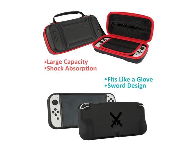 Switch OLED Accessories - 28 in 1 Family Accessory Bundle Kit for Nintendo Switch OLED Edition Carrying Case & Tempered Glass Protector,Joy Con...