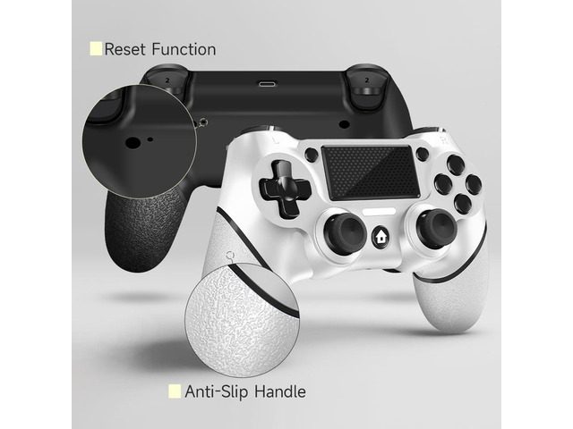 AceGamer 2 Pack for PS4 Controller, Wireless Controller for PS4/Pro/Slim/PC, with Non-Slip Grip of Both Sides and 2 USB-C Cable! (Black and White)