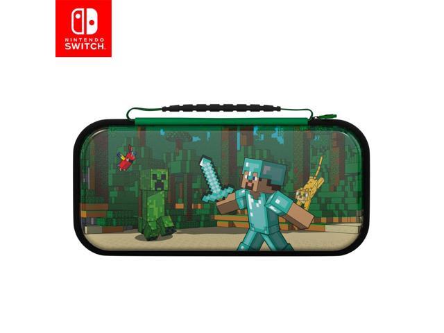 PDP REALMz Nintendo Switch Travel Case Plus GLOW with Wrist Strap, Built-in Stand & Game Storage Pockets, Officially Licensed: Minecraft Forest...