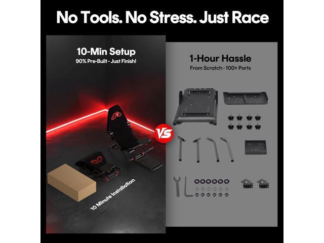 RACGTING Racing Simulator Cockpit for G920 G29 G923, Foldable Racing Simulator for Thrustmaster T248X T248 T300 T150 458 TX Xbox PS5 PS4 PC (Black)