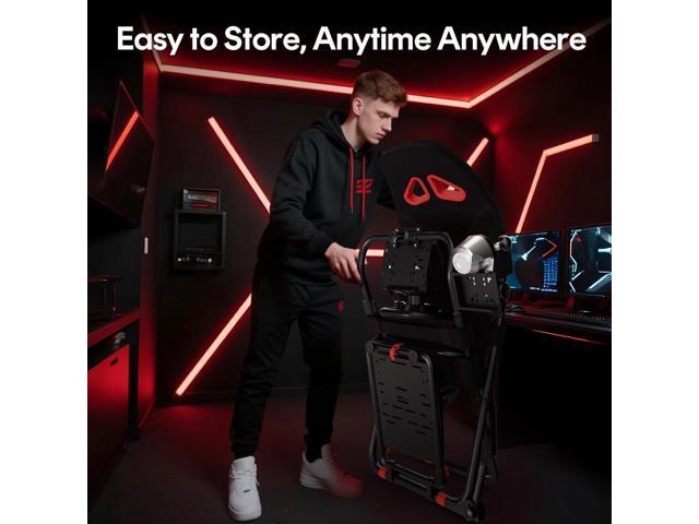 RACGTING Racing Simulator Cockpit for G920 G29 G923, Foldable Racing Simulator for Thrustmaster T248X T248 T300 T150 458 TX Xbox PS5 PS4 PC (Black)