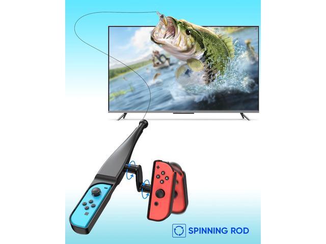 MENEEA Fishing Rod for Nintendo Switch, Fishing Games Accessories Kit for Nintendo Switch/Switch OLED/Joy Con Bass Pro Shops-The Strike...