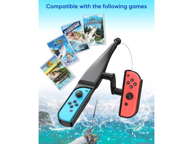 MENEEA Fishing Rod for Nintendo Switch, Fishing Games Accessories Kit for Nintendo Switch/Switch OLED/Joy Con Bass Pro Shops-The Strike...