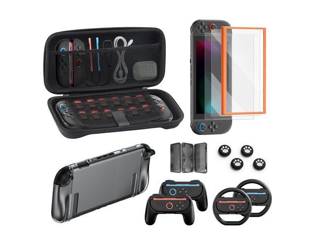 Switch 2 Accessories, Carrying Case & Screen Protector for Nintendo, 16-in-1 Game Bundle: Two Tempered Glass, Travel Dockable Shell, Grip for...