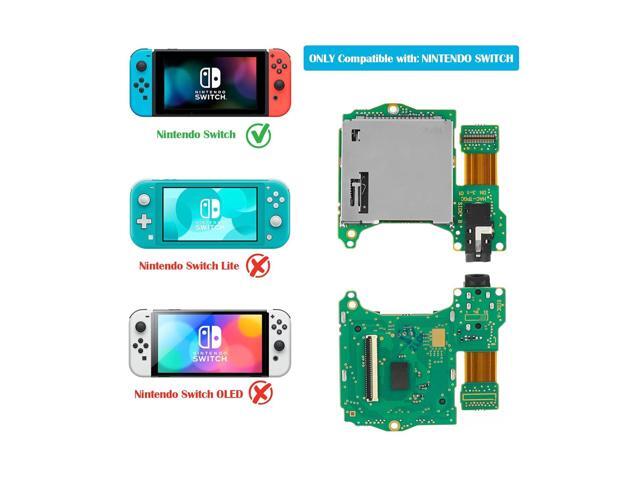 Compatible with Nintendo Switch, Replacement Game Card Cartridge Reader Slot with Headphones Jack Plug Port Repair Part for Switch with Tools