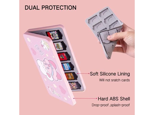 PERFECTSIGHT Cute Game Card Case for Nintendo Switch/ Switch Lite/ OLED, 24 Game Holder Cartridge Case for Game Cards and 24 SD Cards, Kawaii...