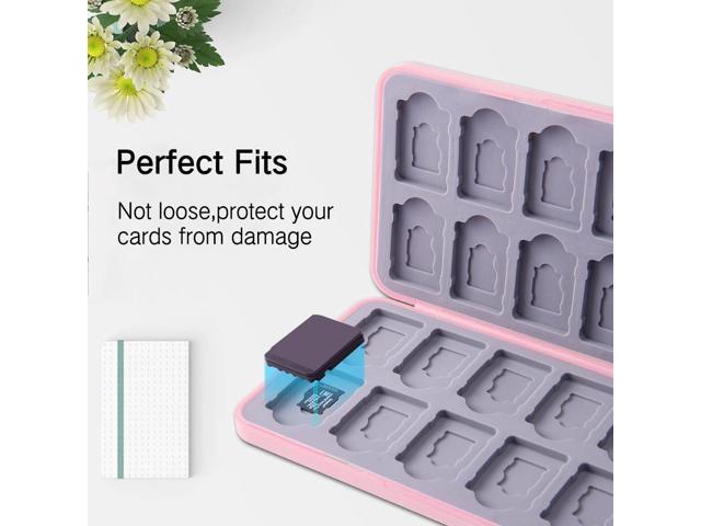 PERFECTSIGHT Cute Game Card Case for Nintendo Switch/ Switch Lite/ OLED, 24 Game Holder Cartridge Case for Game Cards and 24 SD Cards, Kawaii...