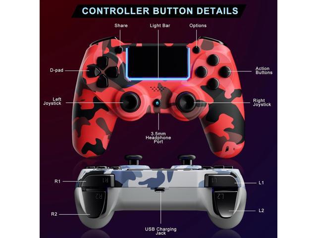 KDYGPDCT 2 Pack Wireless Controller for PS4/Pro/PS3,Wireless Remote Gamepad with 1000mAh Battery Double Shock Audio 6-Axis Motion Sensor ...