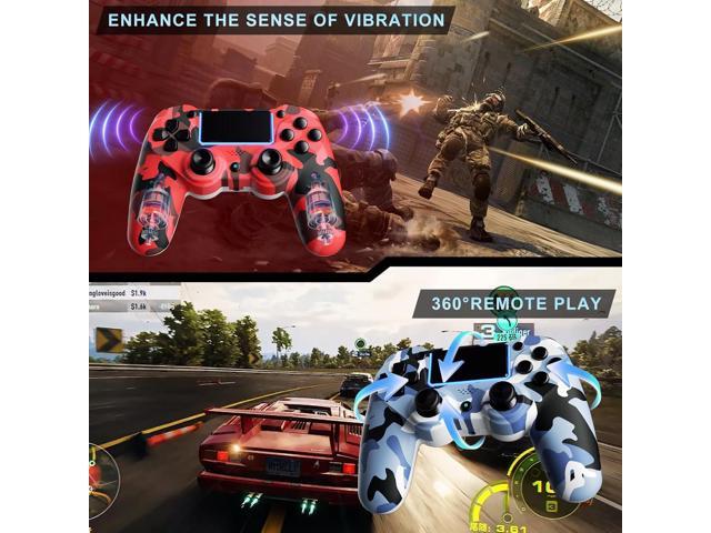 KDYGPDCT 2 Pack Wireless Controller for PS4/Pro/PS3,Wireless Remote Gamepad with 1000mAh Battery Double Shock Audio 6-Axis Motion Sensor ...