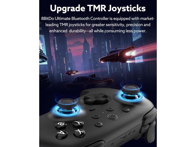 8Bitdo Ultimate 2 Bluetooth Controller (TMR Joystick Update), RGB Fire Ring, Switchable Hall Effect/Tactile Triggers, Vibration and Motion Control...