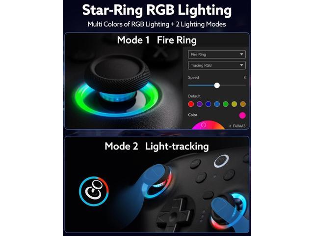 8Bitdo Ultimate 2 Bluetooth Controller (TMR Joystick Update), RGB Fire Ring, Switchable Hall Effect/Tactile Triggers, Vibration and Motion Control...