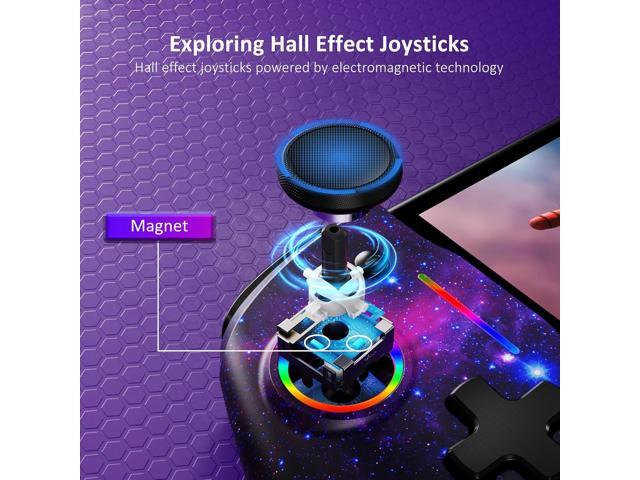 NexiGo Hall Effect Gripcon (No Drift, No Deadzone) with Hall Sensing Joystick for Switch/Switch OLED, Adjustable RGB Light, 6-Axis Gyro, Turbo,...