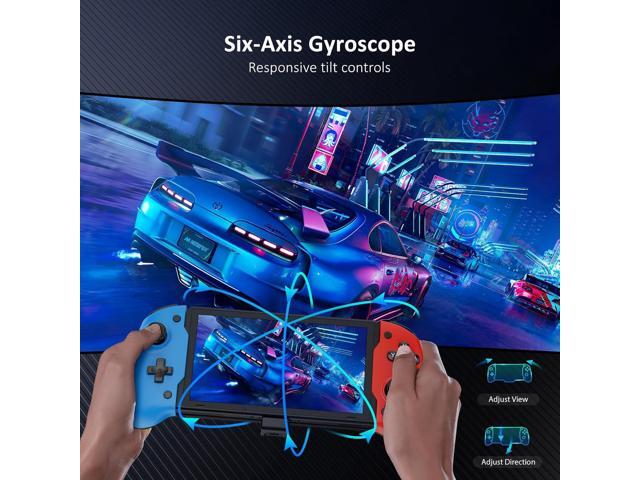 NexiGo Hall Effect Gripcon (No Drift, No Deadzone) with Hall Sensing Joystick for Nintendo Switch/Switch OLED, Ergonomic Handheld Mode, 6-Axis...
